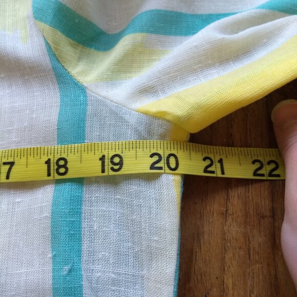 Dimonelli Striped Long Sleeve Collared Dress Size Vintage 12 Retro Yellow White - Picture 11 of 15
